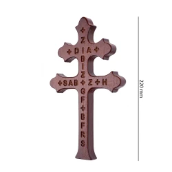 Krzyż morowyj,choleryczny,karawaka ciemny brąz 22 cm